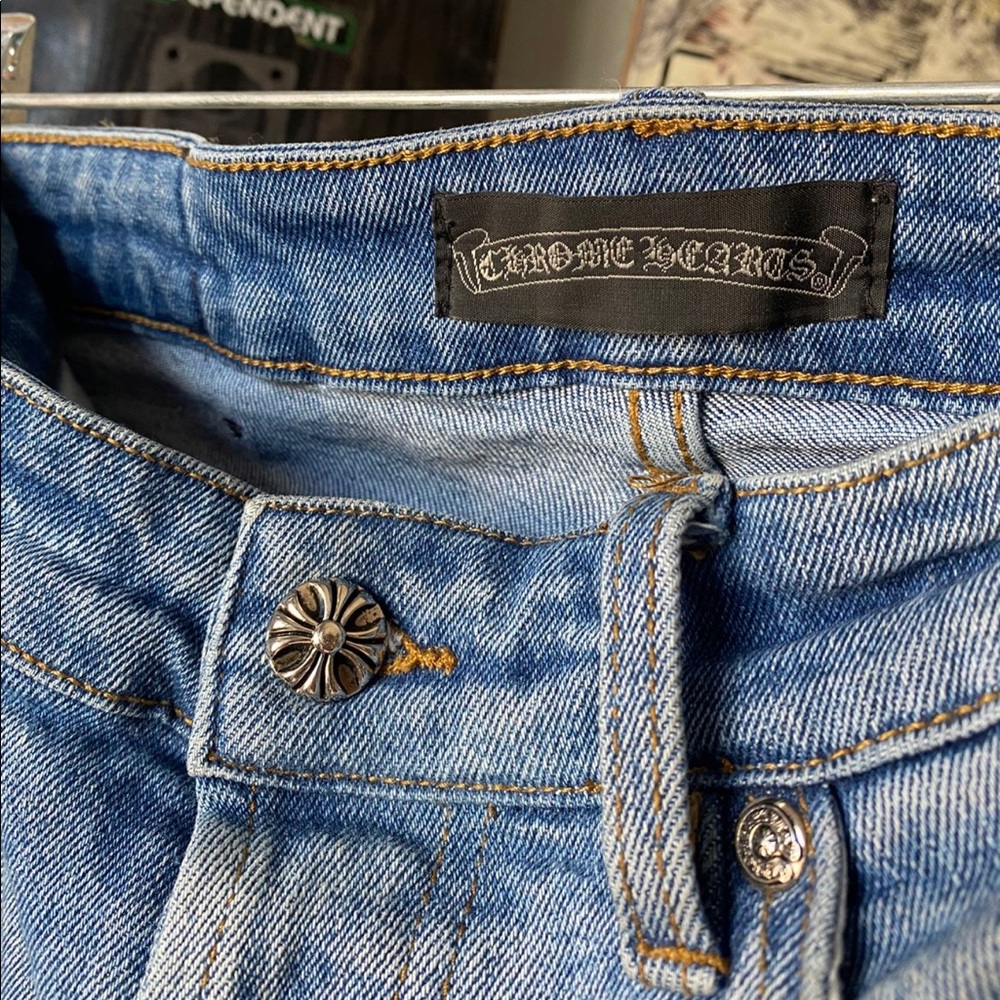 2015 custom flared chrome heart denim